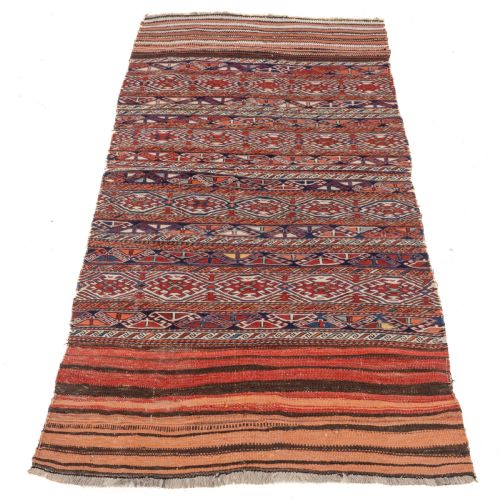 kurdish persian flat weave northwest rug 8'x3'10 245x117cm kilim - CATEGORY: ANTIQUE RUGS - DATED 1930