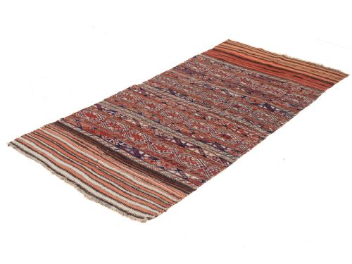 KURDISH PERSIAN FLAT WEAVE NORTHWEST RUG 8'X3'10 245X117CM KILIM - ADDITIONAL PHOTO 2