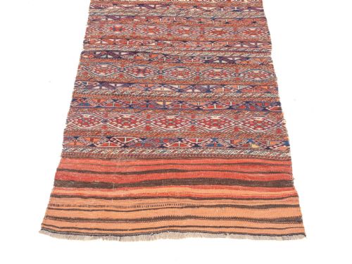 KURDISH PERSIAN FLAT WEAVE NORTHWEST RUG 8'X3'10 245X117CM KILIM - ADDITIONAL PHOTO 3