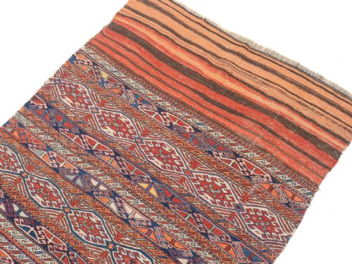 KURDISH PERSIAN FLAT WEAVE NORTHWEST RUG 8'X3'10 245X117CM KILIM - ADDITIONAL PHOTO 5