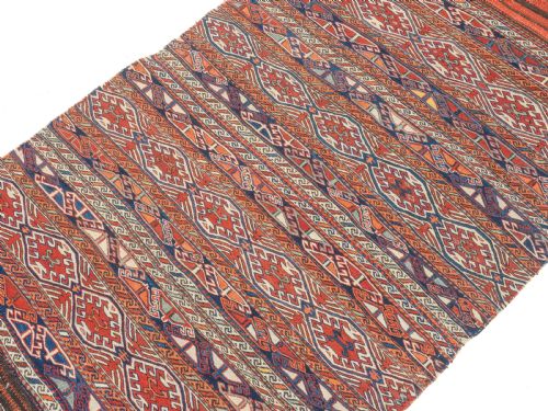 KURDISH PERSIAN FLAT WEAVE NORTHWEST RUG 8'X3'10 245X117CM KILIM - ADDITIONAL PHOTO 6