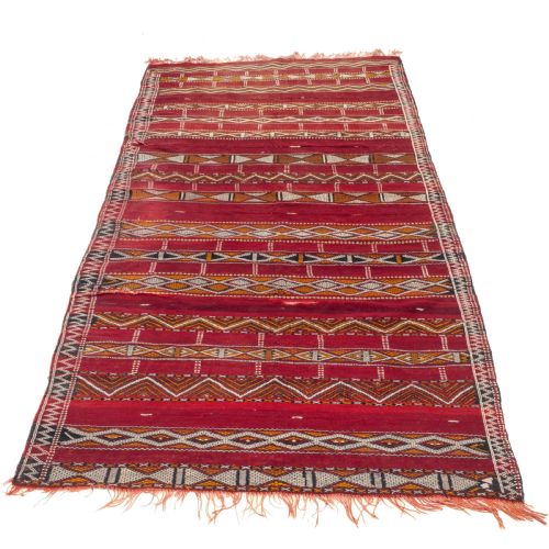 MOROCCAN FLAT WEAVE RUG 9'5X5' 287X1525CM KILIM CARPET - ADDITIONAL PHOTO 1