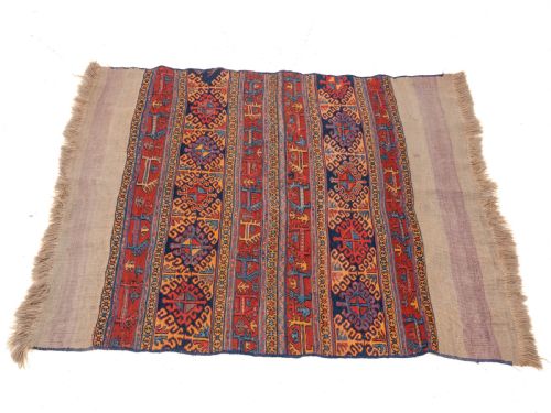NORTHWEST PERSIAN SOUMAK FLAT WEAVE PANELRUG 4'3X3'3 135X105CM SUMAK SOUMAKH KILIM - ADDITIONAL PHOTO 1