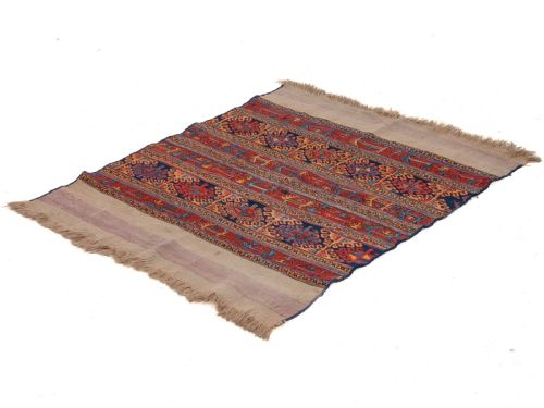 NORTHWEST PERSIAN SOUMAK FLAT WEAVE PANELRUG 4'3X3'3 135X105CM SUMAK SOUMAKH KILIM - ADDITIONAL PHOTO 6