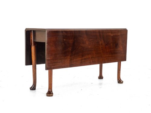 GEORGE II MAHOGANY DROP LEAF PAD FOOT DINING TABLE C1750 GEORGIAN - ADDITIONAL PHOTO 2