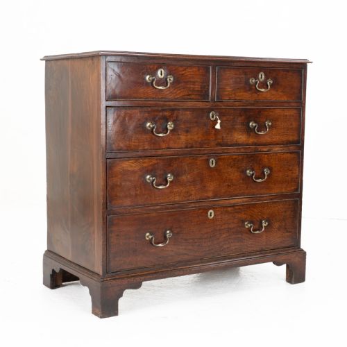 ELM GEORGIAN CHEST OF DRAWERS C1760 GEORGE III COUNTRY - ADDITIONAL PHOTO 2