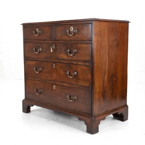 ELM GEORGIAN CHEST OF DRAWERS C1760 GEORGE III COUNTRY - ADDITIONAL PHOTO 3