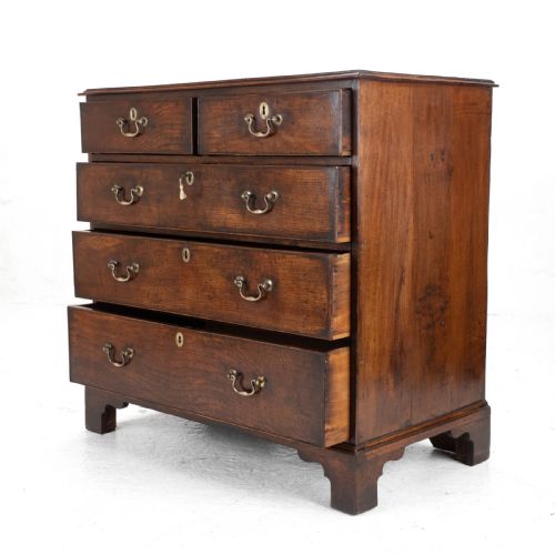 ELM GEORGIAN CHEST OF DRAWERS C1760 GEORGE III COUNTRY - ADDITIONAL PHOTO 4