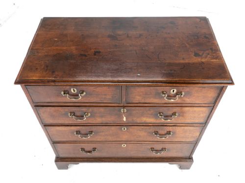 ELM GEORGIAN CHEST OF DRAWERS C1760 GEORGE III COUNTRY - ADDITIONAL PHOTO 12