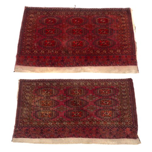c19th pair of tekke chuvals turkmen rugs 3' x 5'1 91x154cm antique turkmen - CATEGORY: ANTIQUE RUGS - DATED 19TH CENTURY