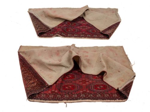 C19TH PAIR OF TEKKE CHUVALS TURKMEN RUGS 3' X 5'1 91X154CM ANTIQUE TURKMEN - ADDITIONAL PHOTO 3