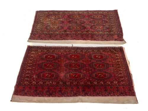 C19TH PAIR OF TEKKE CHUVALS TURKMEN RUGS 3' X 5'1 91X154CM ANTIQUE TURKMEN - ADDITIONAL PHOTO 5
