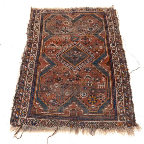 ANTIQUE KAZAK CAUCASIAN RUG LATE C19TH 4'2 X 2'8 127X815CM - ADDITIONAL PHOTO 2