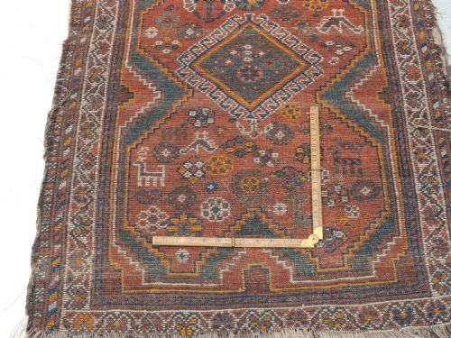 ANTIQUE KAZAK CAUCASIAN RUG LATE C19TH 4'2 X 2'8 127X815CM - ADDITIONAL PHOTO 6