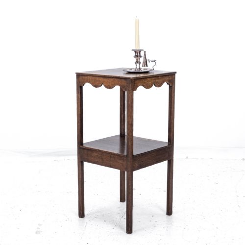 GEORGIAN OAK SIDE TABLE WITH SHELF STAND EARLY C19TH COUNTRY GEORGE III - ADDITIONAL PHOTO 1