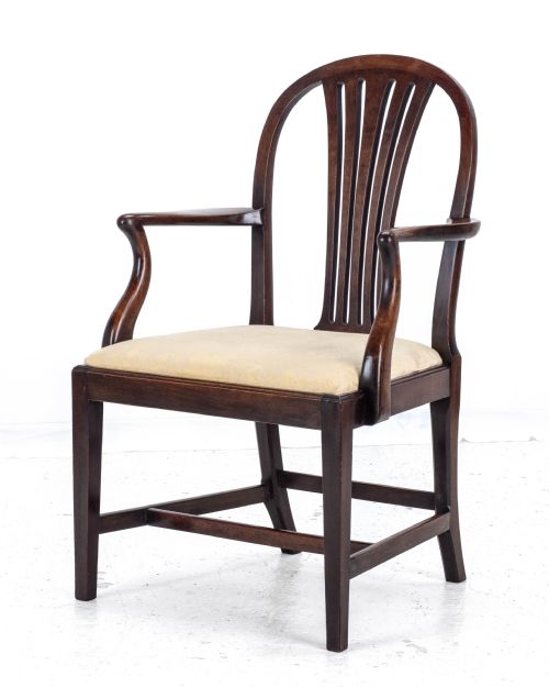 hepplewhite mahogany carver armchair c1918 george v georgian style - CATEGORY: ANTIQUE CHAIRS - DATED 1910
