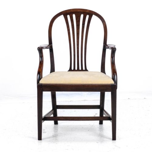 HEPPLEWHITE MAHOGANY CARVER ARMCHAIR C1918 GEORGE V GEORGIAN STYLE - ADDITIONAL PHOTO 3