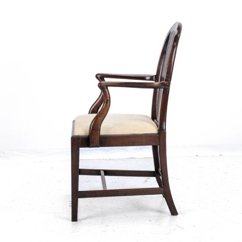 HEPPLEWHITE MAHOGANY CARVER ARMCHAIR C1918 GEORGE V GEORGIAN STYLE - ADDITIONAL PHOTO 4