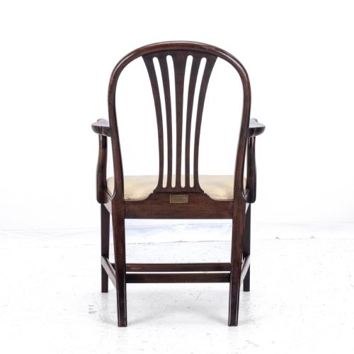 HEPPLEWHITE MAHOGANY CARVER ARMCHAIR C1918 GEORGE V GEORGIAN STYLE - ADDITIONAL PHOTO 6