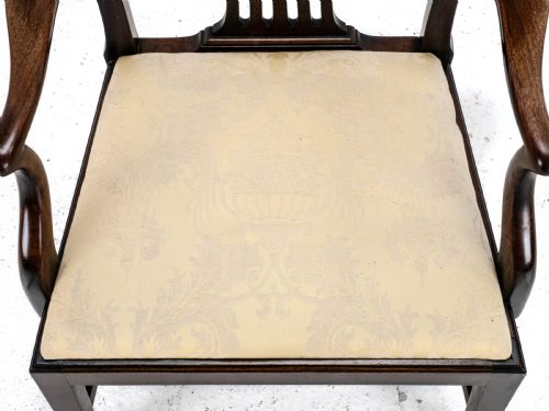 HEPPLEWHITE MAHOGANY CARVER ARMCHAIR C1918 GEORGE V GEORGIAN STYLE - ADDITIONAL PHOTO 15