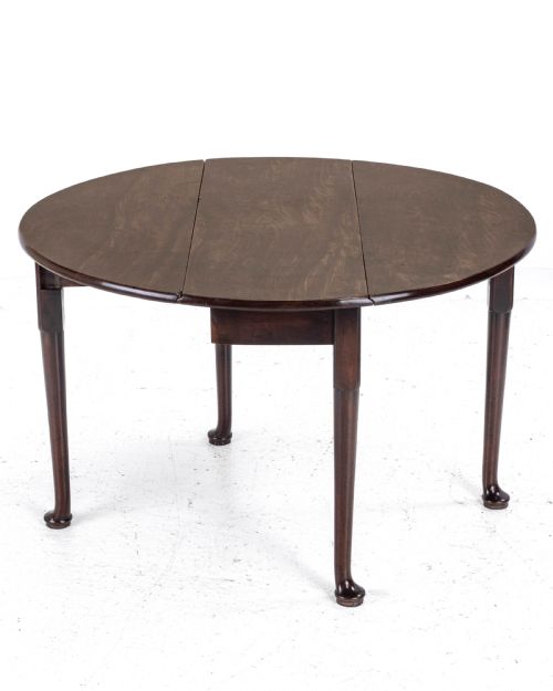 george ii mahogany oval round drop leaf pad foot dining breakfast table c1740 - CATEGORY: ANTIQUE TABLES - DATED 18TH CENTURY
