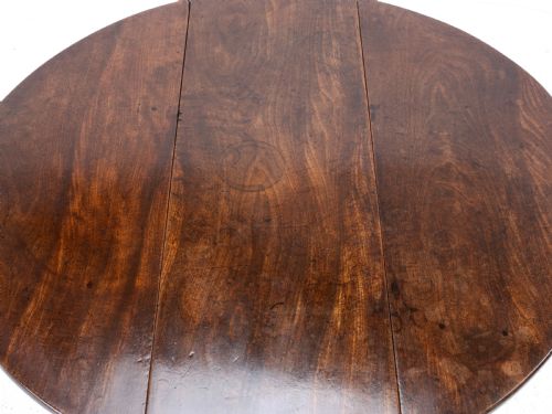 GEORGE II MAHOGANY OVAL ROUND DROP LEAF PAD FOOT DINING BREAKFAST TABLE C1740 - ADDITIONAL PHOTO 2