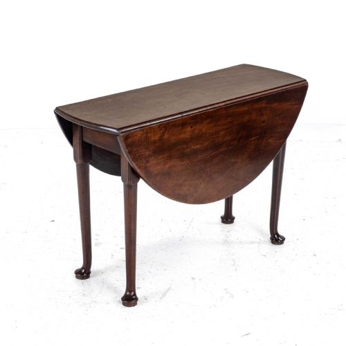 GEORGE II MAHOGANY OVAL ROUND DROP LEAF PAD FOOT DINING BREAKFAST TABLE C1740 - ADDITIONAL PHOTO 3