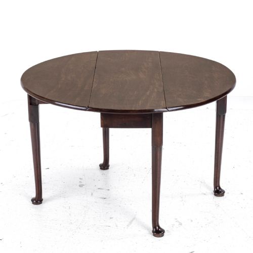 GEORGE II MAHOGANY OVAL ROUND DROP LEAF PAD FOOT DINING BREAKFAST TABLE C1740 - ADDITIONAL PHOTO 4