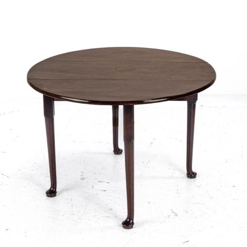 GEORGE II MAHOGANY OVAL ROUND DROP LEAF PAD FOOT DINING BREAKFAST TABLE C1740 - ADDITIONAL PHOTO 5