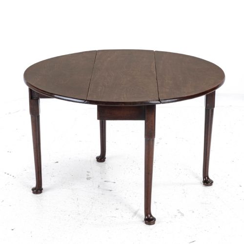 GEORGE II MAHOGANY OVAL ROUND DROP LEAF PAD FOOT DINING BREAKFAST TABLE C1740 - ADDITIONAL PHOTO 6