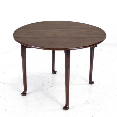 GEORGE II MAHOGANY OVAL ROUND DROP LEAF PAD FOOT DINING BREAKFAST TABLE C1740 - ADDITIONAL PHOTO 7