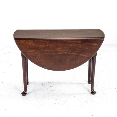 GEORGE II MAHOGANY OVAL ROUND DROP LEAF PAD FOOT DINING BREAKFAST TABLE C1740 - ADDITIONAL PHOTO 9