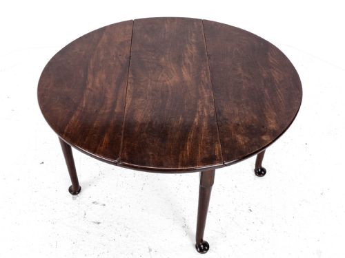 GEORGE II MAHOGANY OVAL ROUND DROP LEAF PAD FOOT DINING BREAKFAST TABLE C1740 - ADDITIONAL PHOTO 18