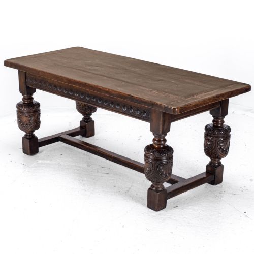 elizabethan c16th revival carved oak refectory dining table c19th victorian 6ft - CATEGORY: ANTIQUE TABLES - DATED VICTORIAN