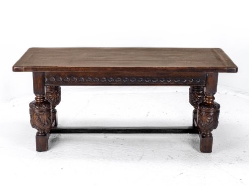 ELIZABETHAN C16TH REVIVAL CARVED OAK REFECTORY DINING TABLE C19TH VICTORIAN 6FT - ADDITIONAL PHOTO 2