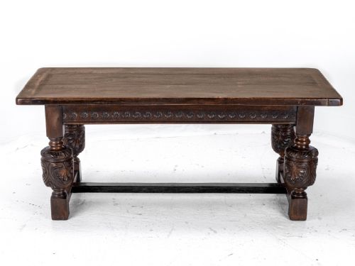 ELIZABETHAN C16TH REVIVAL CARVED OAK REFECTORY DINING TABLE C19TH VICTORIAN 6FT - ADDITIONAL PHOTO 4