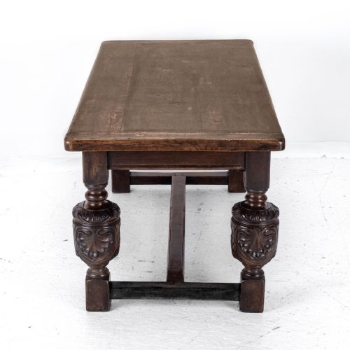 ELIZABETHAN C16TH REVIVAL CARVED OAK REFECTORY DINING TABLE C19TH VICTORIAN 6FT - ADDITIONAL PHOTO 5