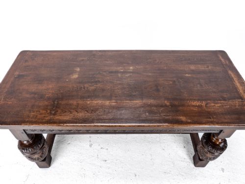 ELIZABETHAN C16TH REVIVAL CARVED OAK REFECTORY DINING TABLE C19TH VICTORIAN 6FT - ADDITIONAL PHOTO 7