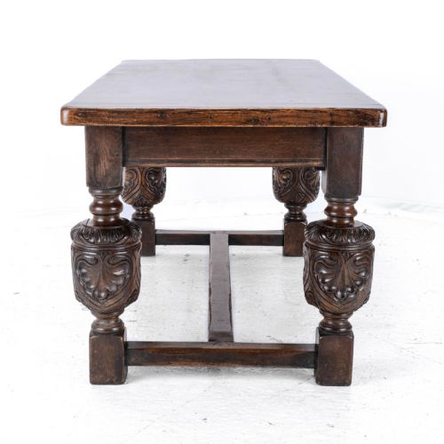 ELIZABETHAN C16TH REVIVAL CARVED OAK REFECTORY DINING TABLE C19TH VICTORIAN 6FT - ADDITIONAL PHOTO 11