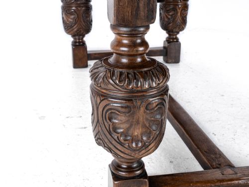 ELIZABETHAN C16TH REVIVAL CARVED OAK REFECTORY DINING TABLE C19TH VICTORIAN 6FT - ADDITIONAL PHOTO 15