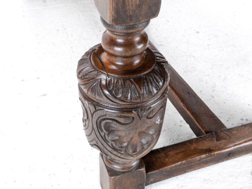 ELIZABETHAN C16TH REVIVAL CARVED OAK REFECTORY DINING TABLE C19TH VICTORIAN 6FT - ADDITIONAL PHOTO 17