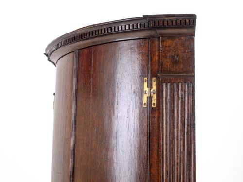 C18TH GEORGIAN OAK BOW FRONT CORNER CABINET WALL MOUNTED GEORGE III - ADDITIONAL PHOTO 8