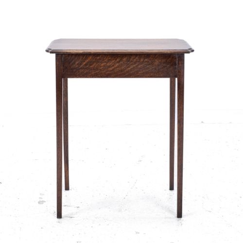 ARTS CRAFTS STYLE EDWARDIAN OAK SMALL OCCASIONAL WINE TABLE C1910 SIDE - ADDITIONAL PHOTO 5
