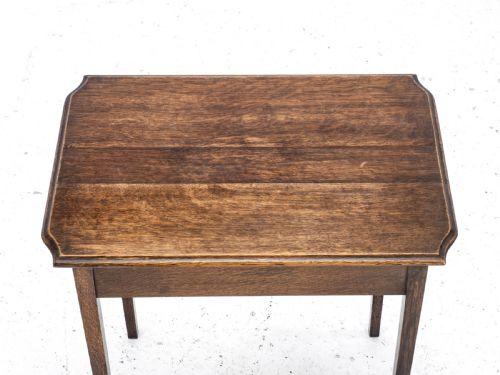 ARTS CRAFTS STYLE EDWARDIAN OAK SMALL OCCASIONAL WINE TABLE C1910 SIDE - ADDITIONAL PHOTO 7