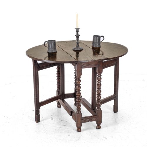 C17TH LATER OAK SMALL GATELEG DROPLEAF TABLE DINING OCCASIONAL BREAKFAST - ADDITIONAL PHOTO 1