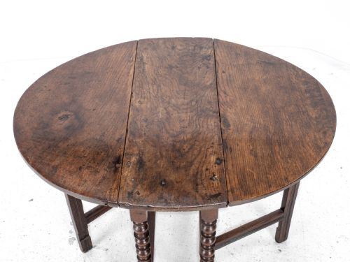 C17TH LATER OAK SMALL GATELEG DROPLEAF TABLE DINING OCCASIONAL BREAKFAST - ADDITIONAL PHOTO 3