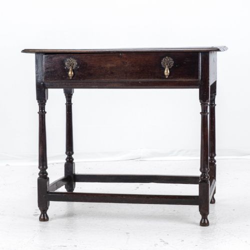 EARLY C18TH GEORGE I OAK COUNTRY SIDE TABLE WITH DRAWER GEORGIAN - ADDITIONAL PHOTO 2