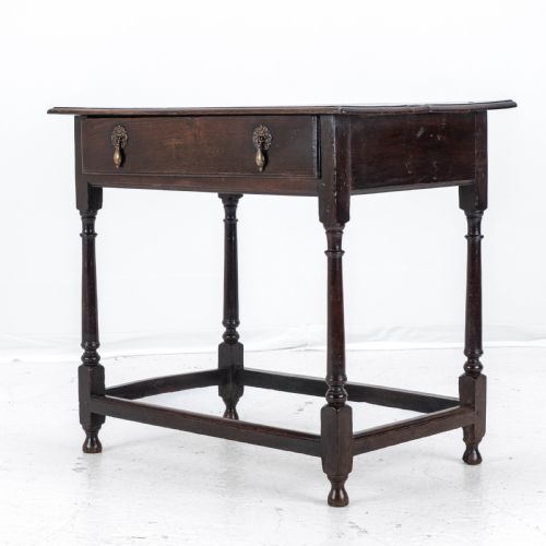 EARLY C18TH GEORGE I OAK COUNTRY SIDE TABLE WITH DRAWER GEORGIAN - ADDITIONAL PHOTO 3