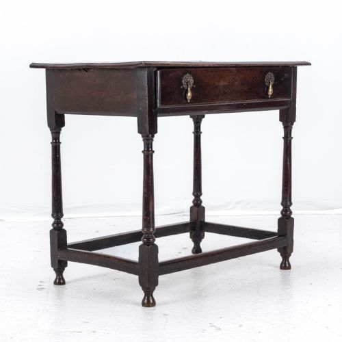 EARLY C18TH GEORGE I OAK COUNTRY SIDE TABLE WITH DRAWER GEORGIAN - ADDITIONAL PHOTO 7