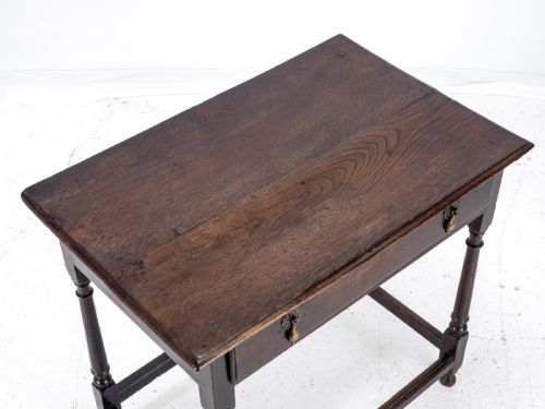 EARLY C18TH GEORGE I OAK COUNTRY SIDE TABLE WITH DRAWER GEORGIAN - ADDITIONAL PHOTO 11
